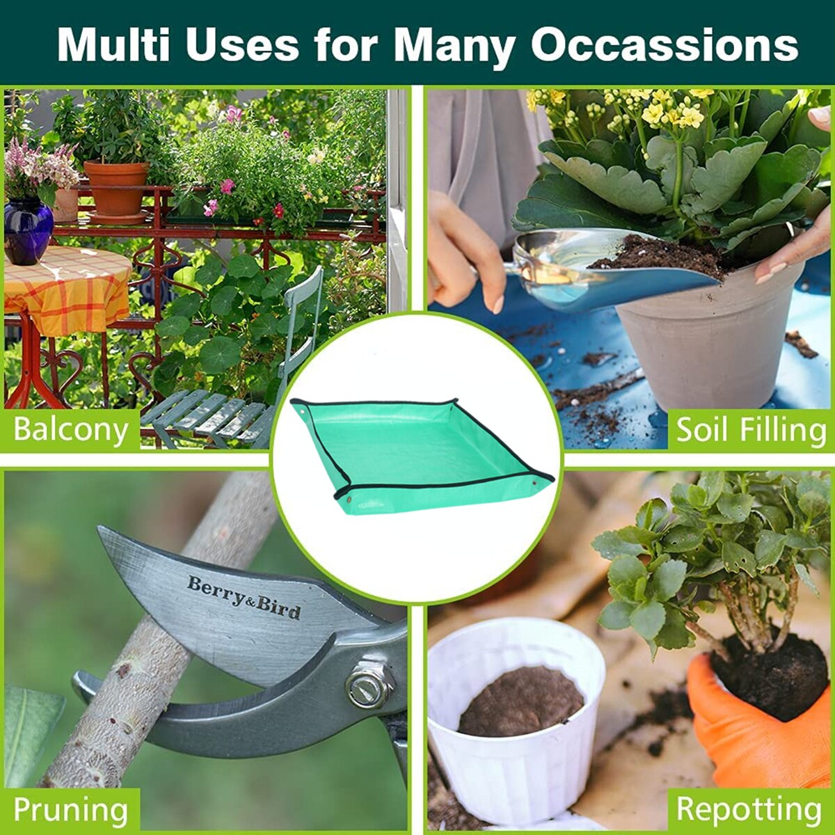 50-100CM Gardening Planting Mat PE Plant Repotting Mat, Foldable Waterproof Gardening Potting Pad Flower Pots Transplanting Mats