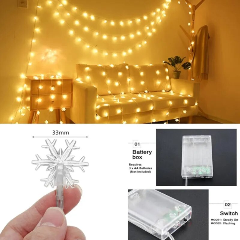 Christmas Tree Hanging Snowflake LED