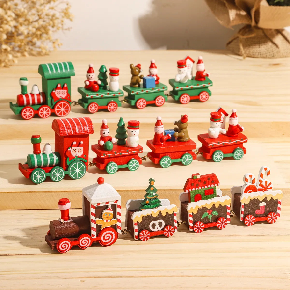 Wooden/Plastic Train Christmas Ornament Merry Christmas