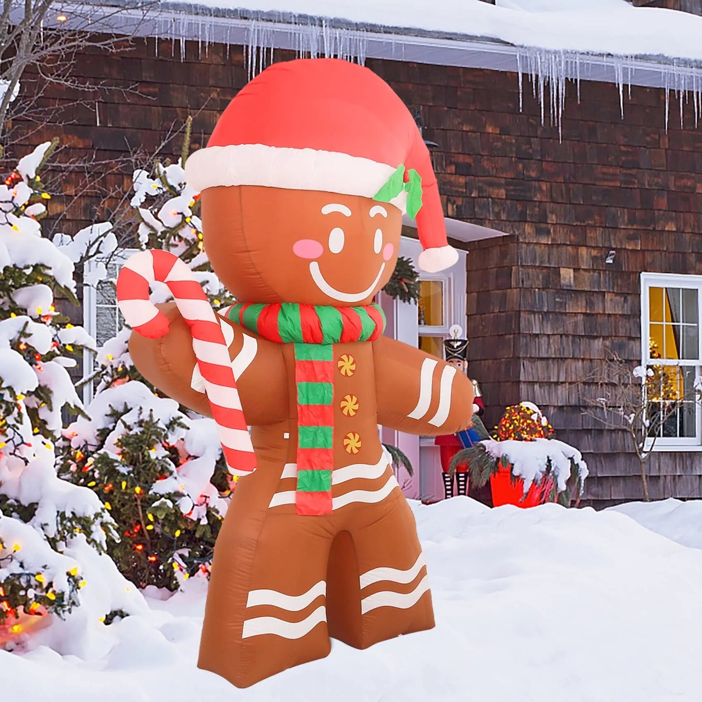 Christmas 2.2m Gingerbread Man with Built-in LED