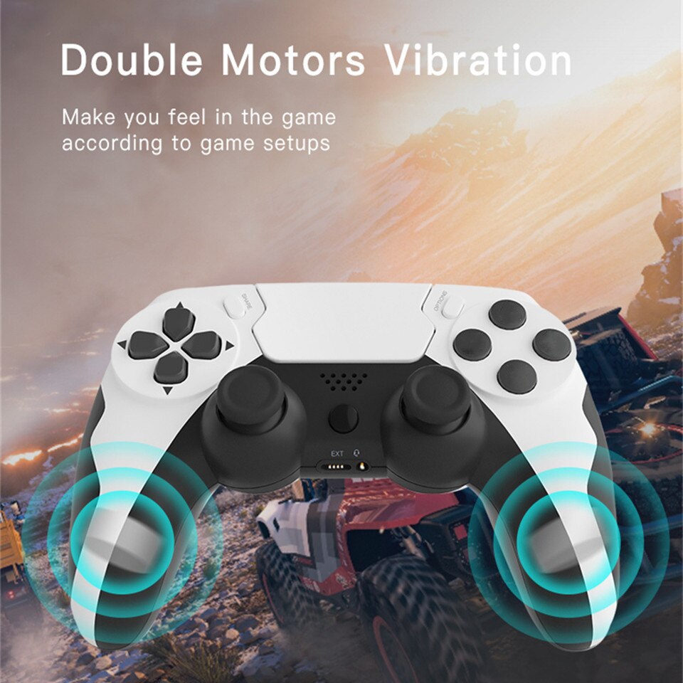 New Wireless Controller Bluetooth Gamepad Double Vibration 6Axis Joypad With Touchpad Microphone Earphone Port For PS4 PS3 PC