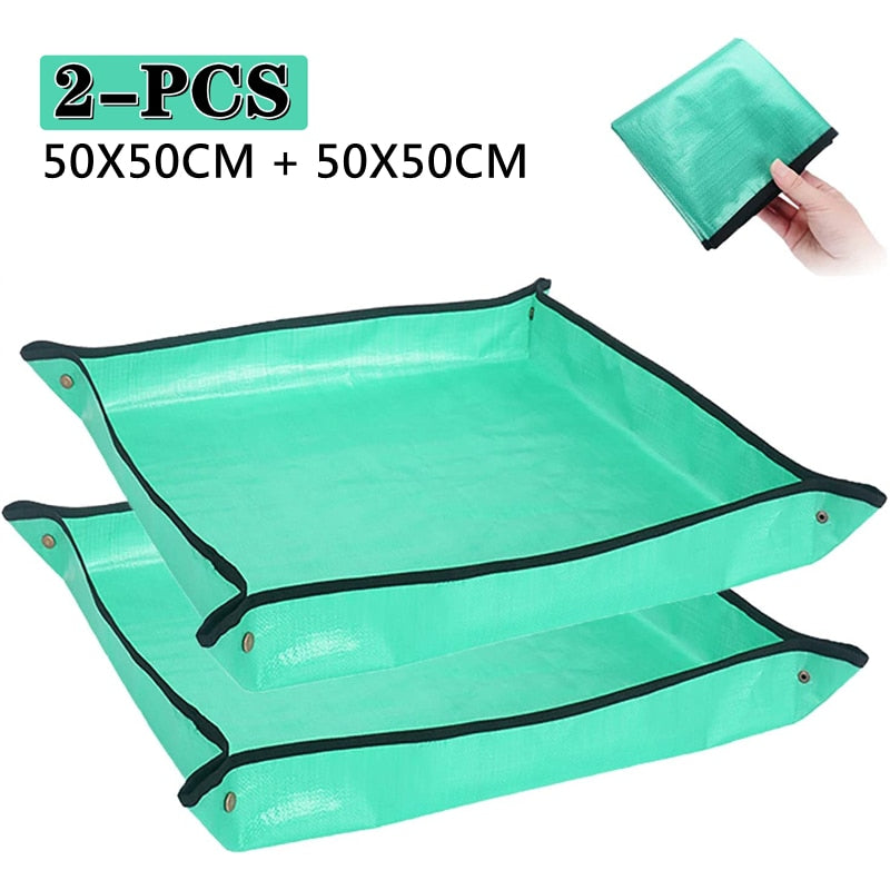 50-100CM Gardening Planting Mat PE Plant Repotting Mat, Foldable Waterproof Gardening Potting Pad Flower Pots Transplanting Mats