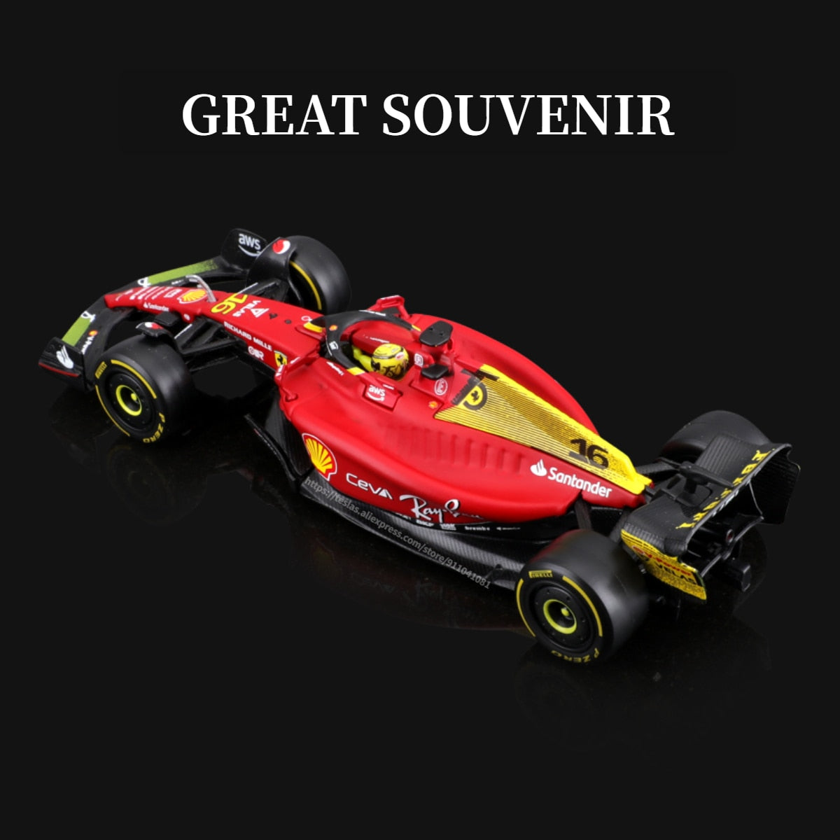 Bburago F1 2022 Car Model with Showcase, 75th Ferrari F175 Scale 1:43 Mercedes Red Bull Racing Replica Formula 1 Toy Miniature