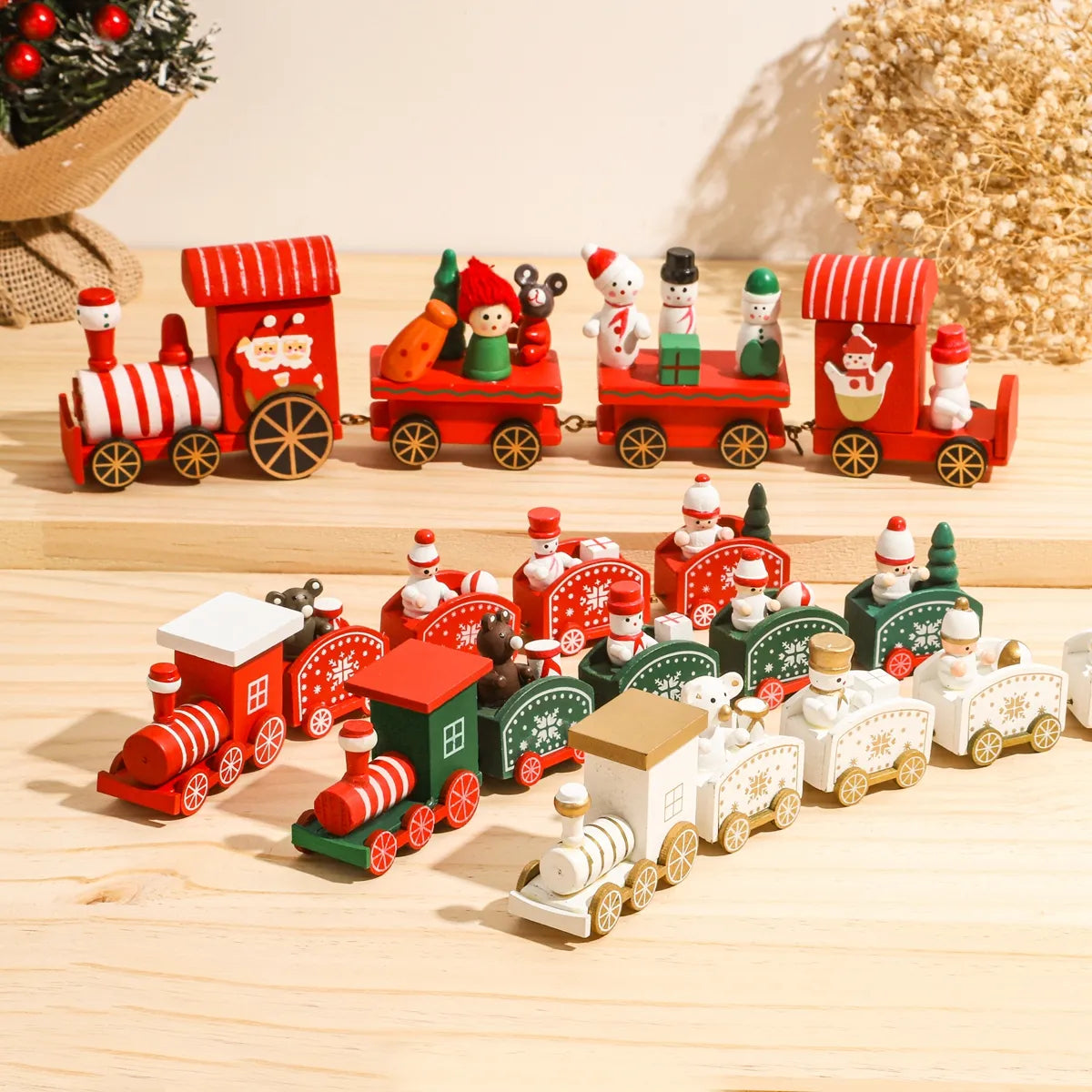 Wooden/Plastic Train Christmas Ornament Merry Christmas