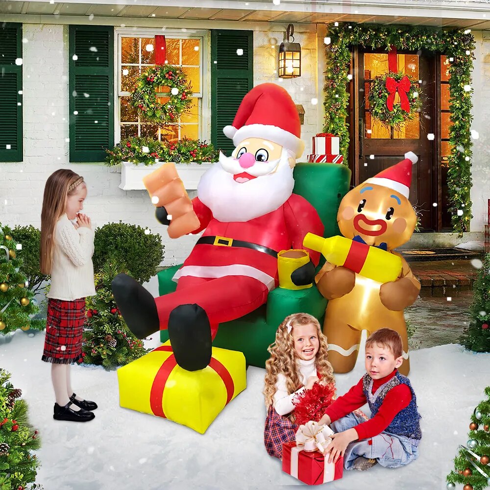 Snowman Santa Claus Merry Christmas Tree Arch Home Outdoor