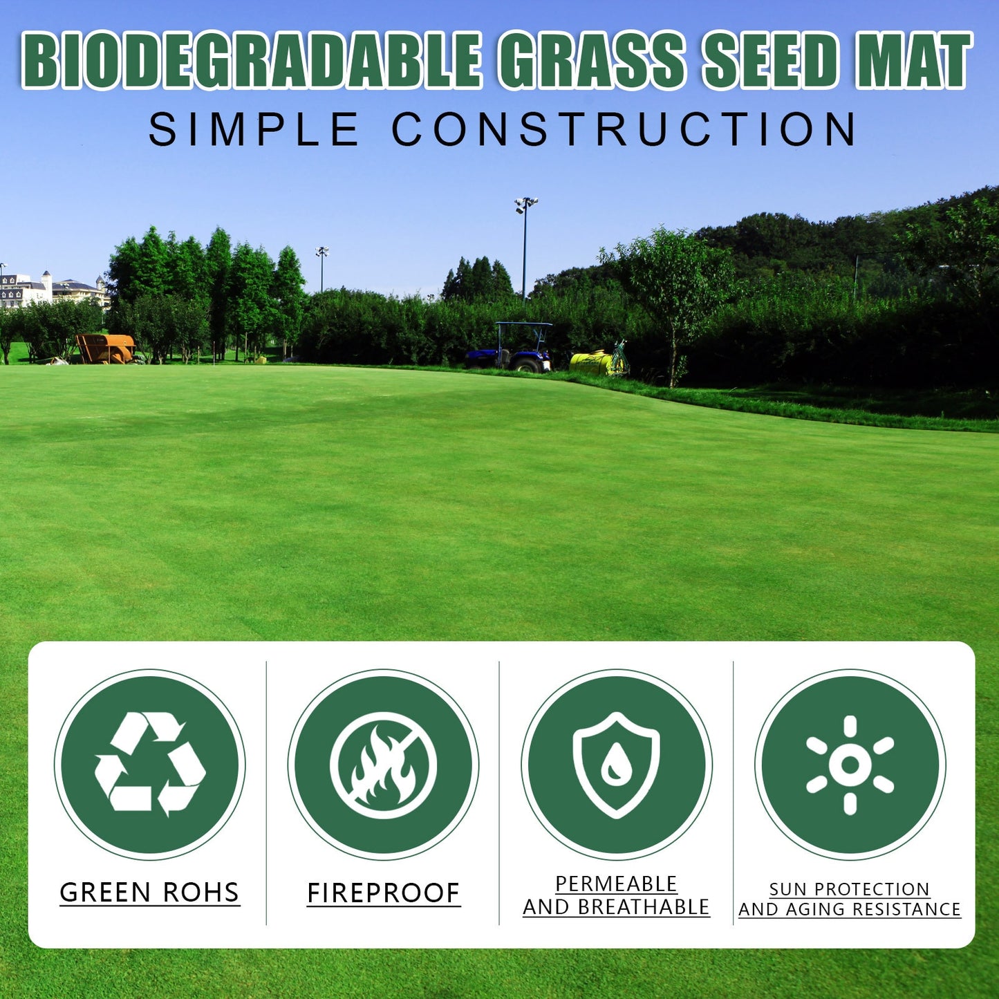 20x300cm/7.87 'X118. 1' Biodegradable Grass Seed Mat Gardening Ecological Blanket Gardening