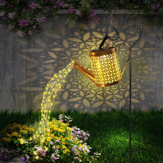 Solar Watering Can with Lights Outdoor Solar Garden Lights Garden Decro Solar Lights Waterproof Hanging Lantern for Yard Patio