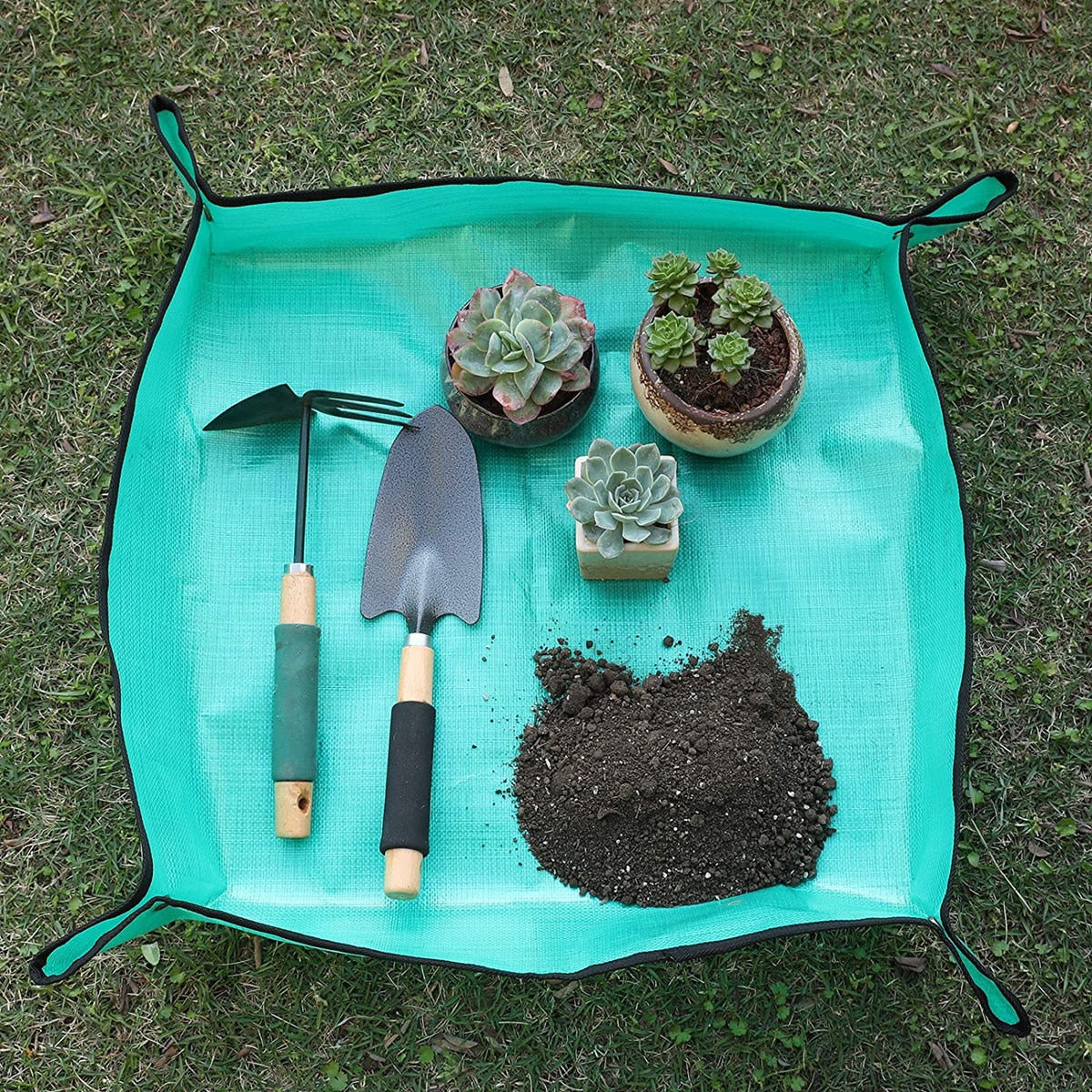 50-100CM Gardening Planting Mat PE Plant Repotting Mat, Foldable Waterproof Gardening Potting Pad Flower Pots Transplanting Mats