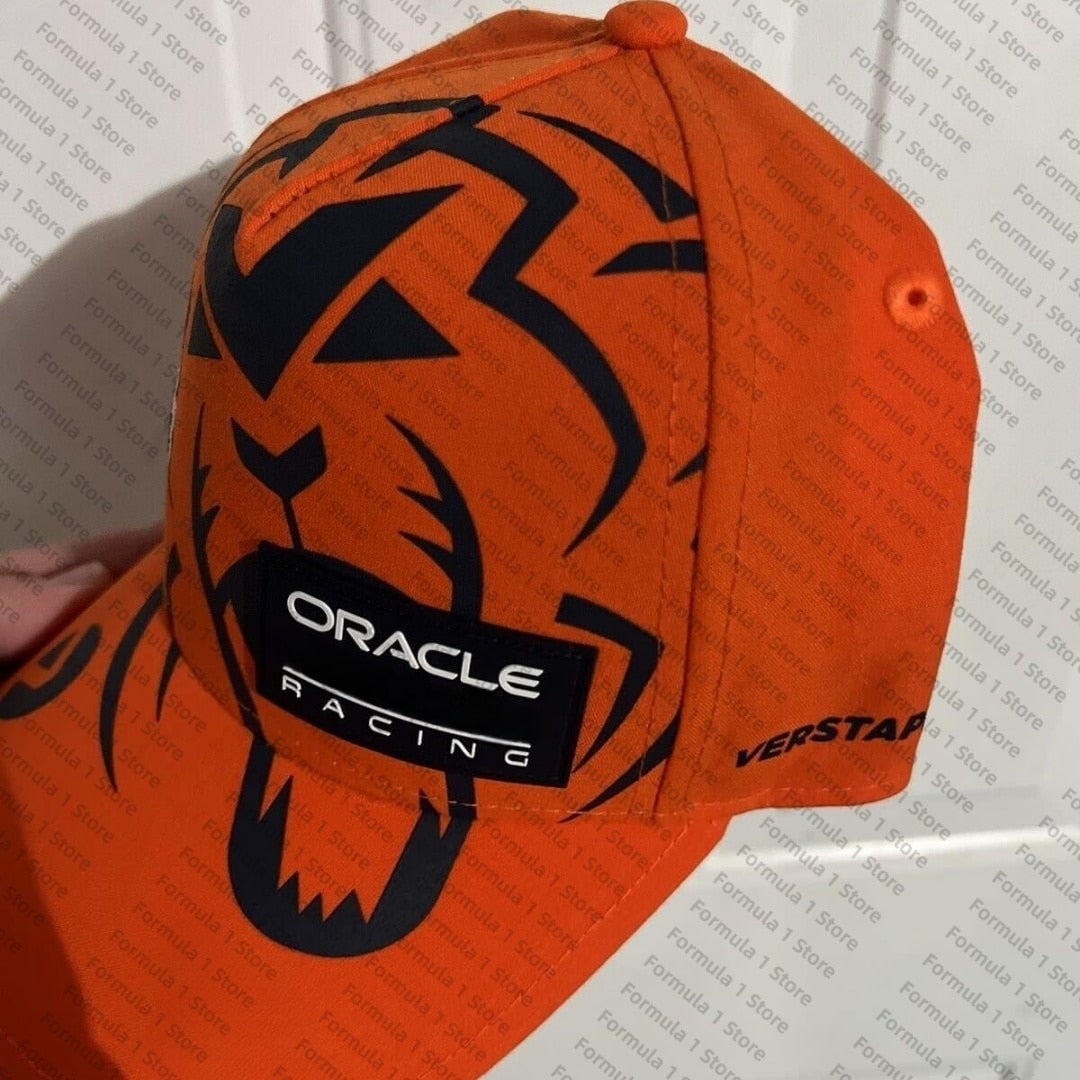 High Quality Official Website Red Color Bull Racing Team F1 Orange Lion Driver Cap 2023 Max Verstapen Cap Hat Formula 1 Sun Hat