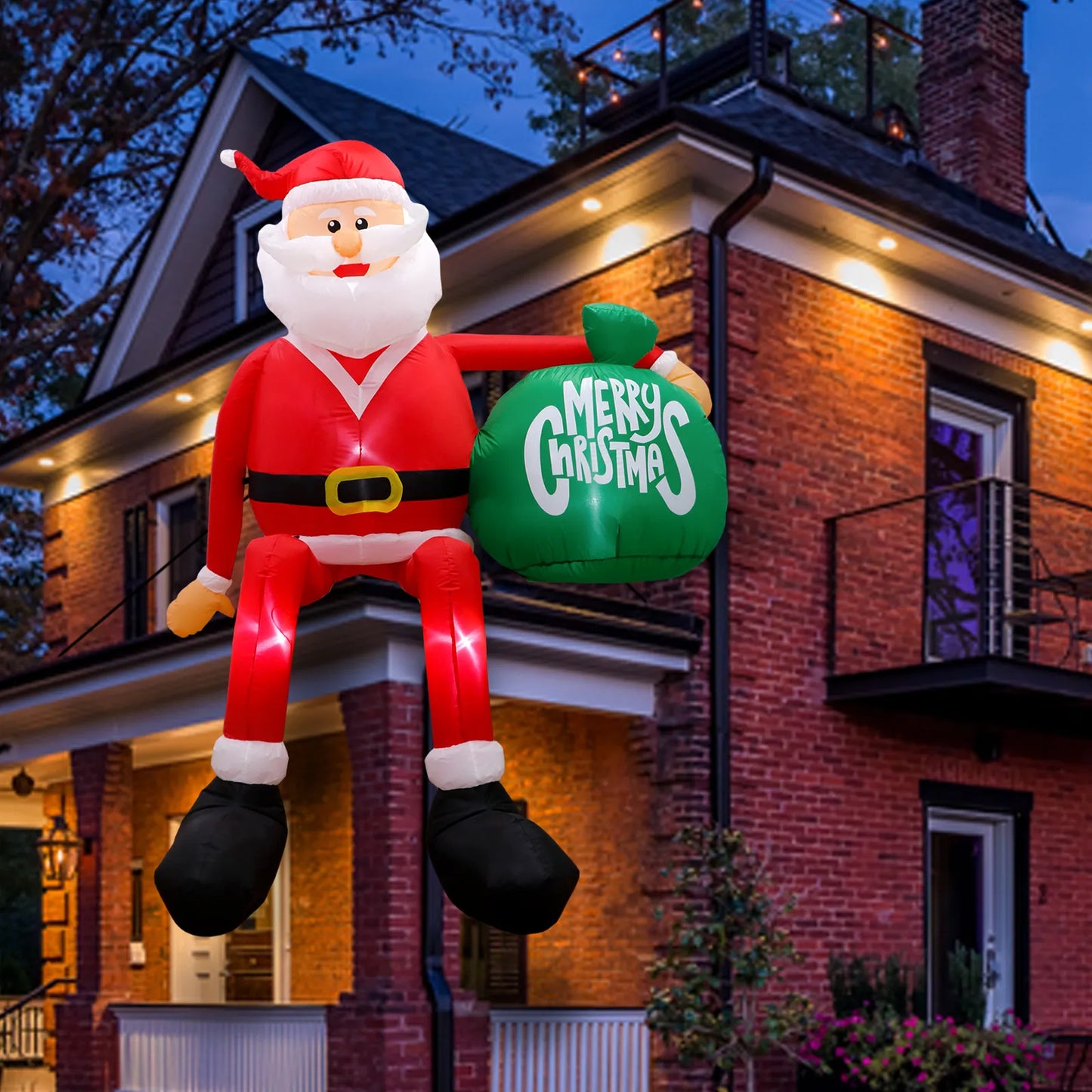 8FT Climbing Santa Christmas Built-in LED Lights