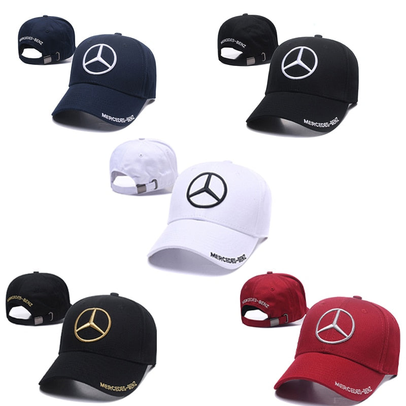 Adjustable Shade Outdoor Baseball Cap Solid Color Leisure Sun Protection Summer Adult Hat for Mercedes Benz Logo W204 W205 W212