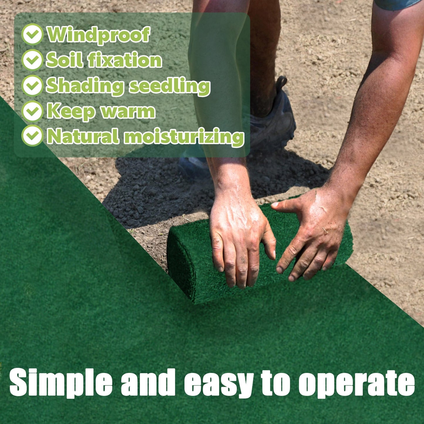 20x300cm/7.87 'X118. 1' Biodegradable Grass Seed Mat Gardening Ecological Blanket Gardening