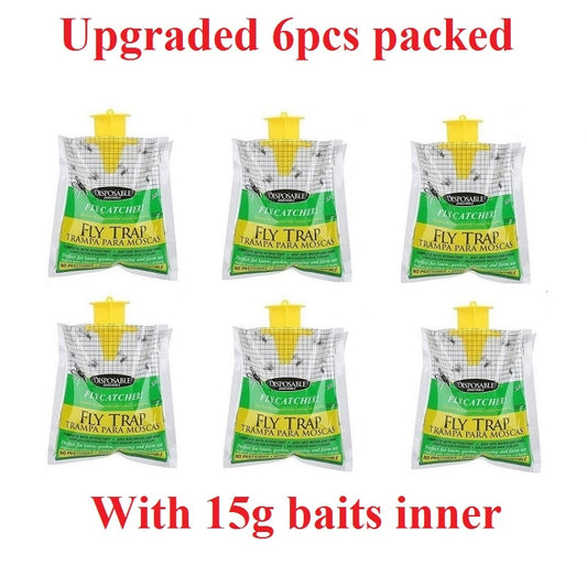 6pcs Hanging Fly Trap Disposable Fly Catcher Bag Mosquito Trap Catcher Fly Wasp Insect Bug Killer Flies Trap For Outdoor