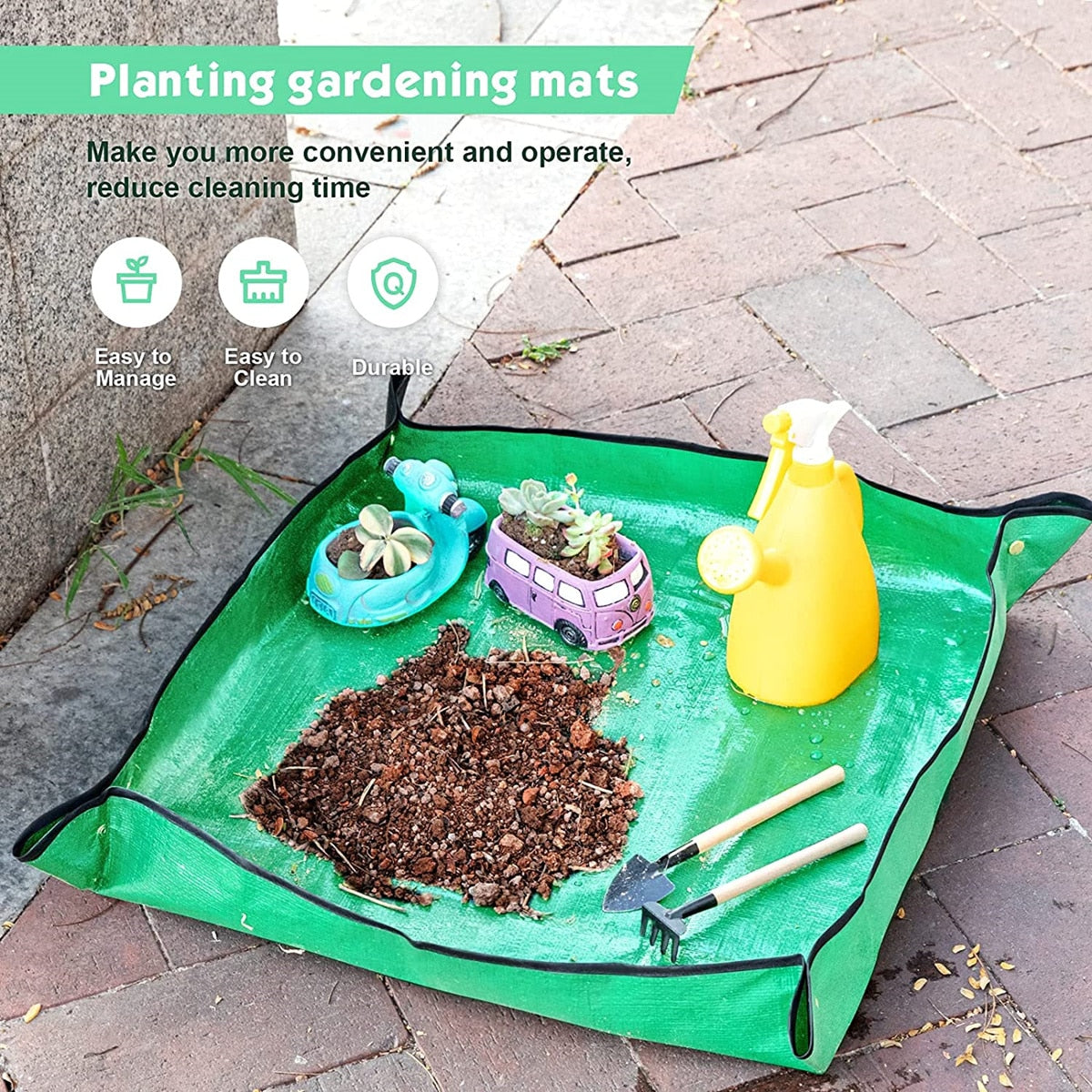 50-100CM Gardening Planting Mat PE Plant Repotting Mat, Foldable Waterproof Gardening Potting Pad Flower Pots Transplanting Mats